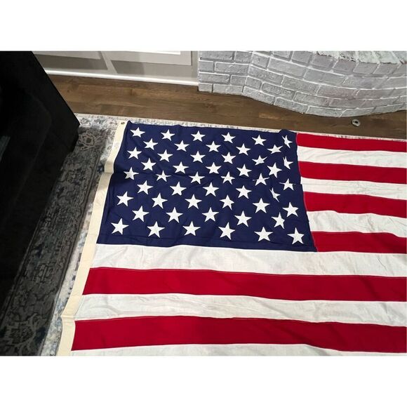 #5 Valley Forge Best Cotton 50 Star 58”x 108' Cotton Sewn American Flag Made USA - Picture 4 of 7